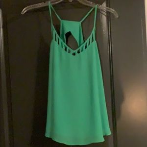 Green flowy tank top